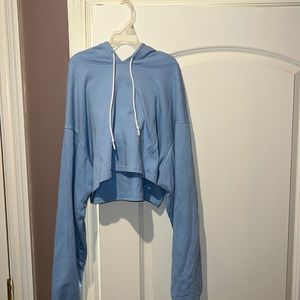 Blue Fashion Nova Cropped Hoodie, Size L